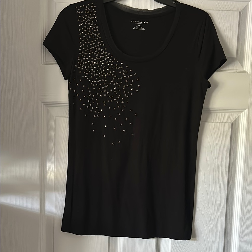 Ann Taylor Black Studded Women's Top